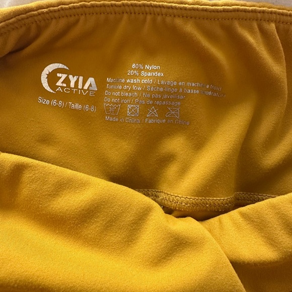 Women’s ZYIA Active Mustard Yellow Crop Leggings women’s size 6-8 - Picture 6 of 6